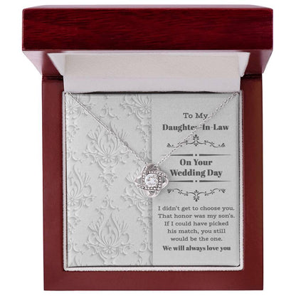 Daughter-In-Law Wedding Day Gift My Son Chose You Love Knot Pendant Necklace - Mallard Moon Gift Shop