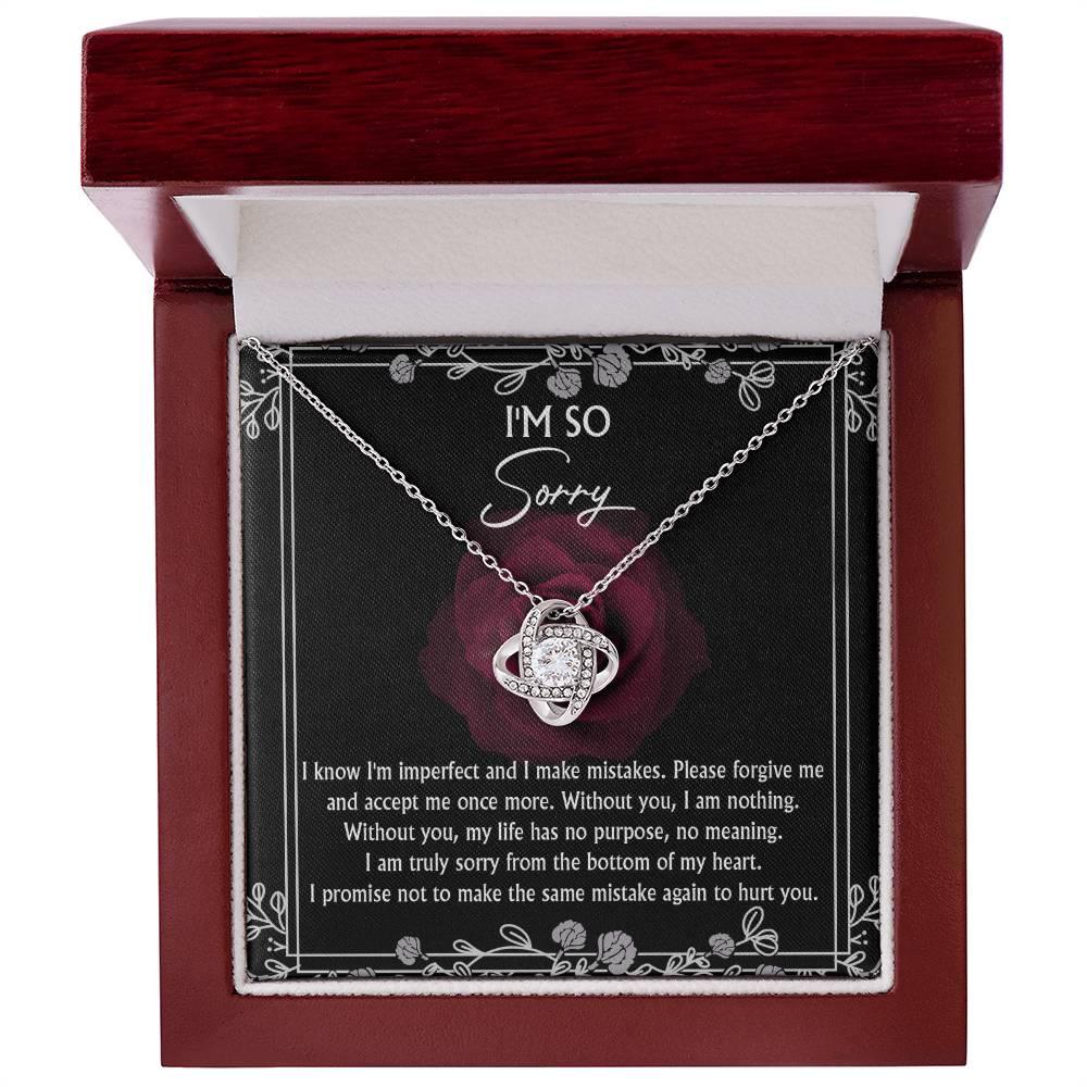 Apology Gift for Girlfriend, Wife, Soulmate - Sorry, I Am Nothing - Love Knot Pendant Necklace - Mallard Moon Gift Shop
