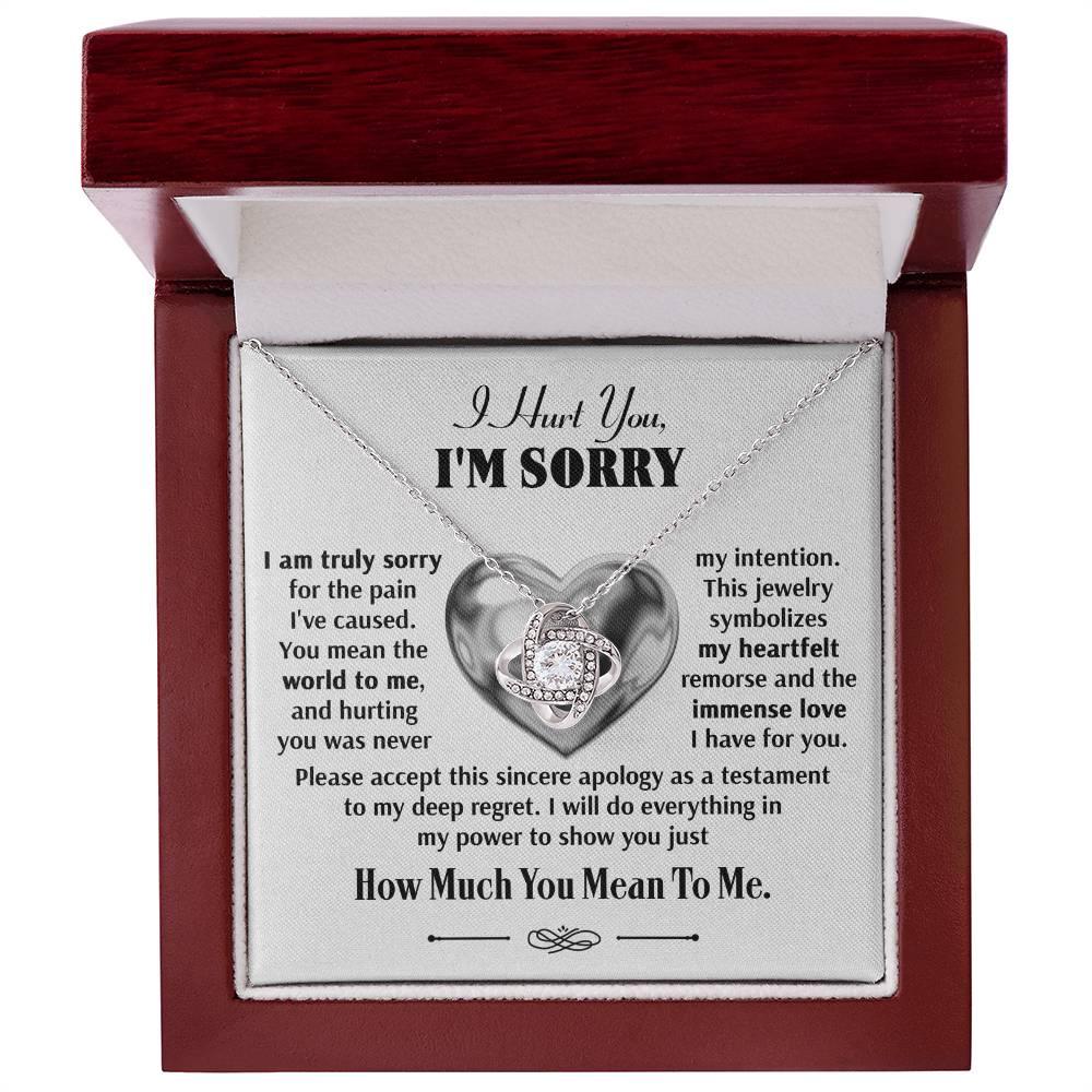 Apology Gift for Girlfriend, Wife, Soulmate - Sorry, Sincere Apology - Love Knot Pendant Necklace - Mallard Moon Gift Shop