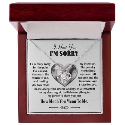 Apology Gift for Girlfriend, Wife, Soulmate - Sorry, Sincere Apology - Love Knot Pendant Necklace - Mallard Moon Gift Shop
