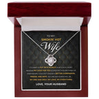 To My Smokin' Hot Wife – Love Knot Necklace with Bold Romantic Message | Gift from Husband to His One & Only