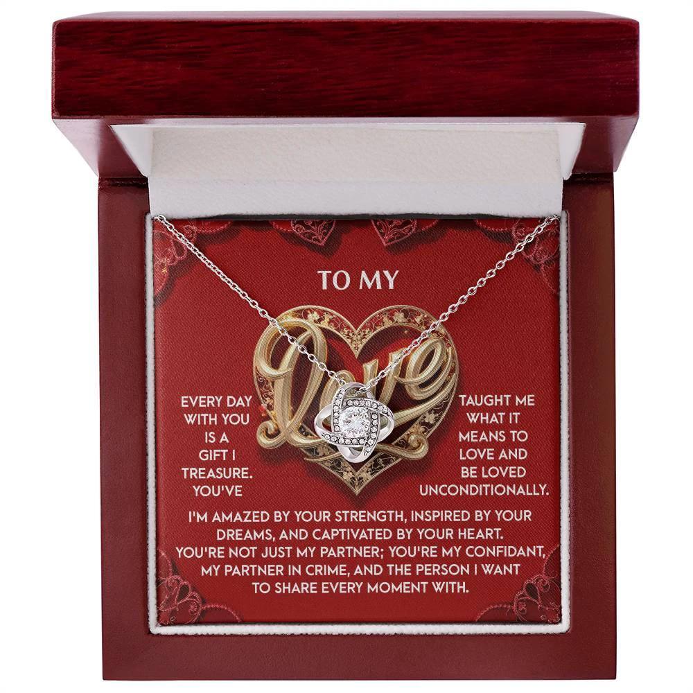 Romantic Valentine's Day, Anniversary, or Birthday Gift for Soulmate, Wife or Girlfriend Love Knot Pendant Necklace