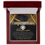 Daughter Graduation Jewelry Necklace with Message Card from Mom and Dad - You Made Us So Proud