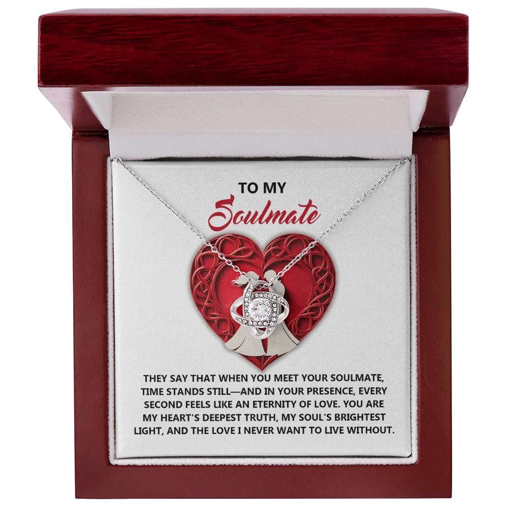 Romantic Anniversary, Valentine's Day Gift for Soulmate, Wife, Girlfriend - Eternity of Love - Love Knot Pendant Necklace