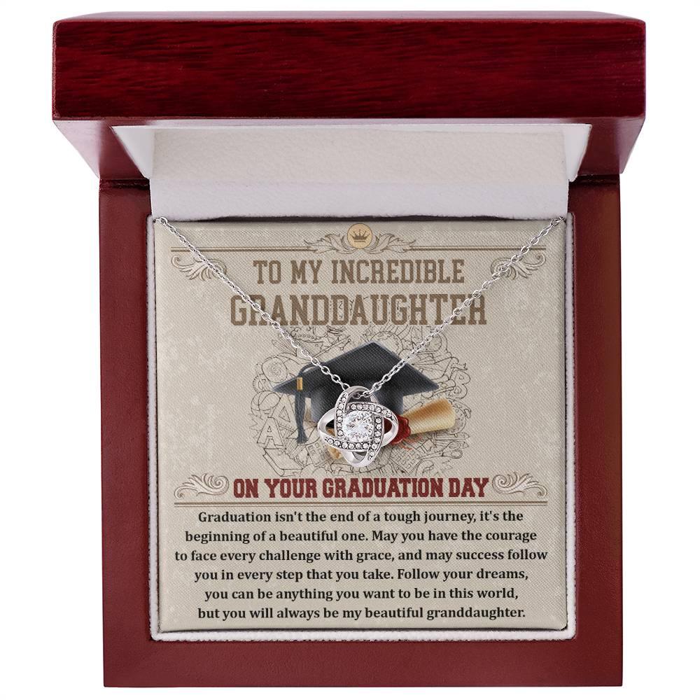Granddaughter Your Graduation Day Love Knot Pendant Necklace - Mallard Moon Gift Shop