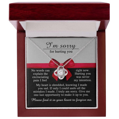 Apology Gift for Girlfriend, Wife, Soulmate - Sorry, Made You Sad - Love Knot Pendant Necklace - Mallard Moon Gift Shop