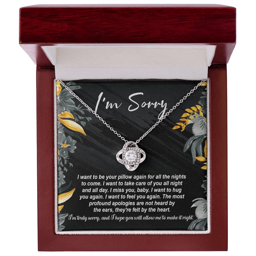 Gift for Girlfriend, Wife - Sorry, Be Your Pillow - Love Knot Pendant Necklace - Mallard Moon Gift Shop