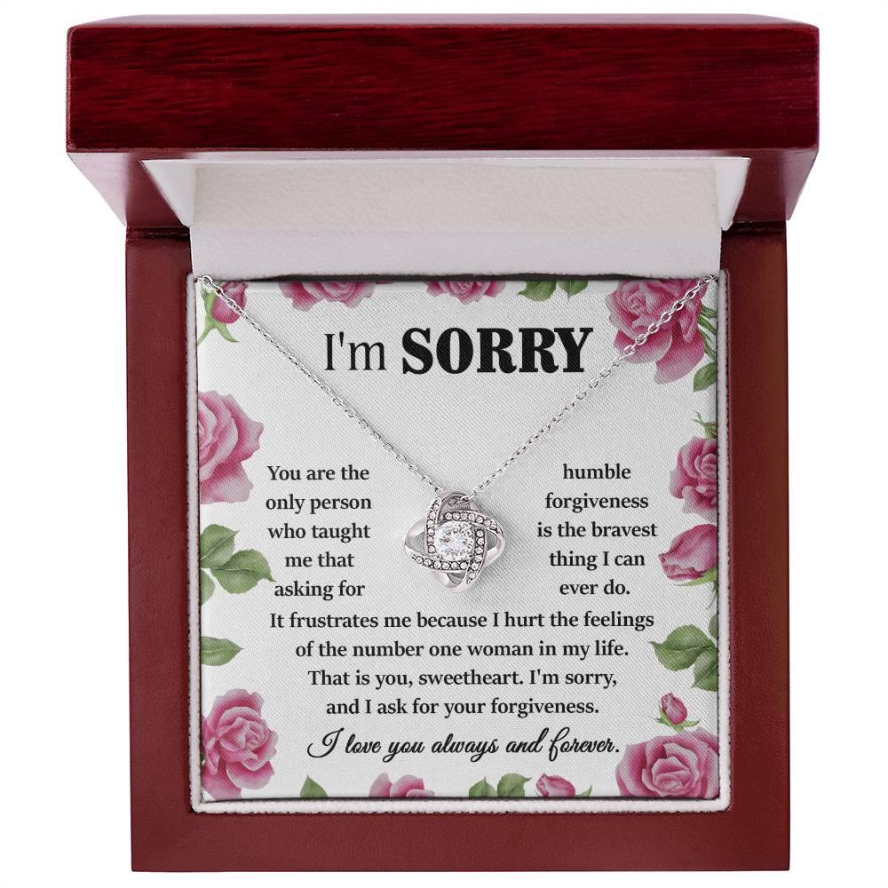 Apology Gift for Girlfriend, Wife, Soulmate-Sorry, Your Forgiveness-Love Knot Pendant Necklace - Mallard Moon Gift Shop