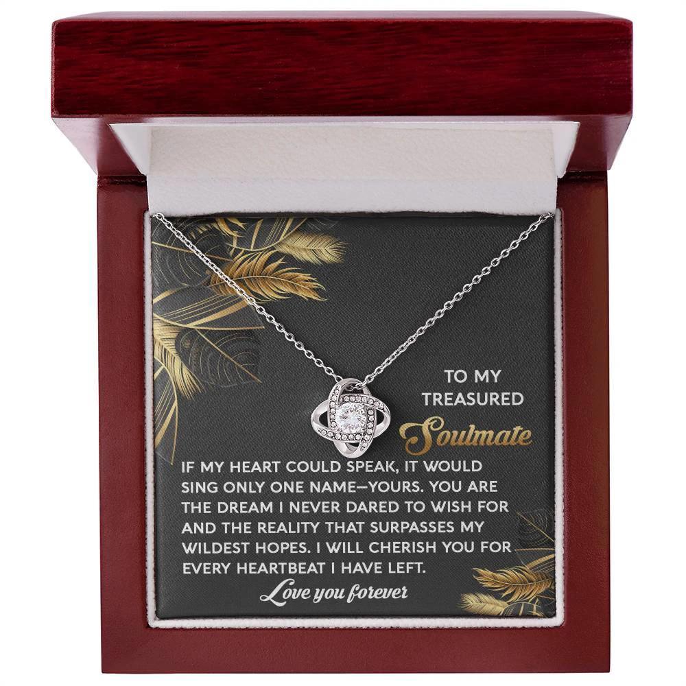 Romantic Anniversary, Valentine's Day Gift for Soulmate, Wife, Girlfriend - Wildest Hopes- Love Knot Pendant Necklace