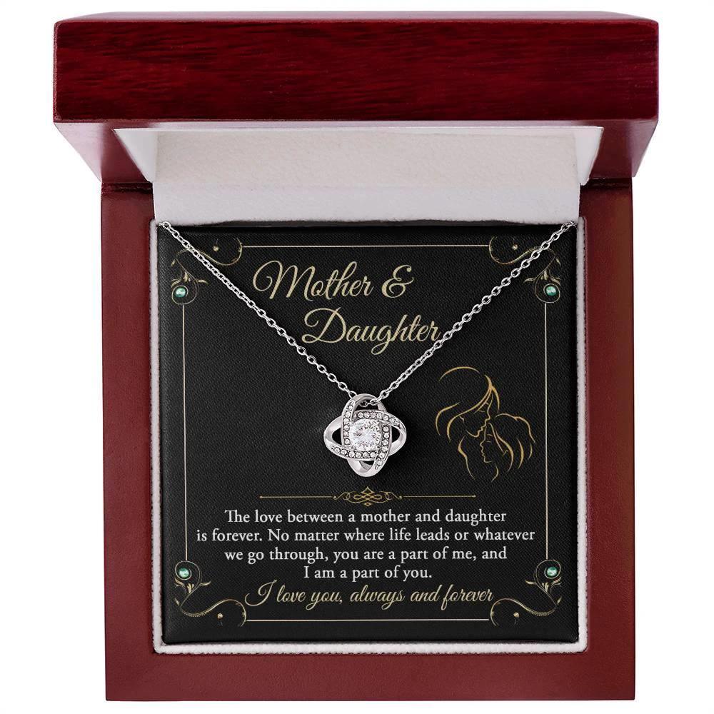 Mother and Daughter- You are a Part Of Me and I am a Part of You Love Knot Necklace