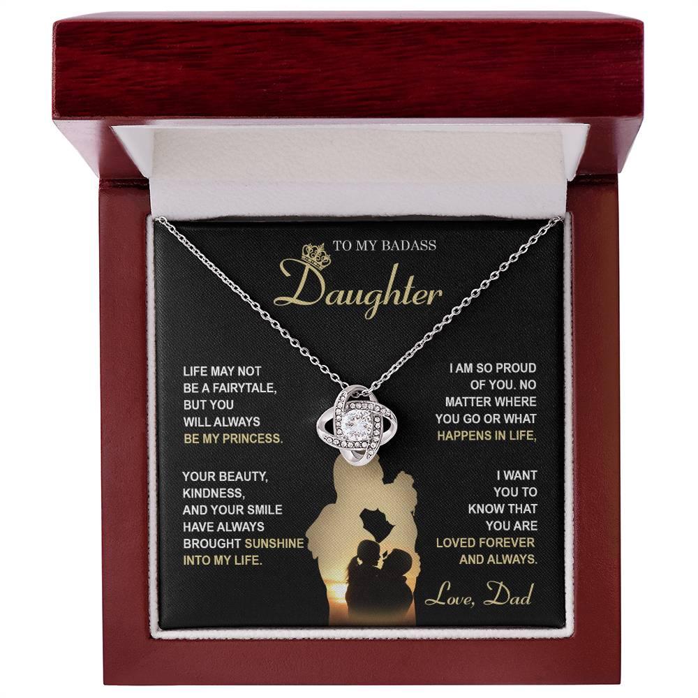 Daughter Wedding Day Gift - Be My Princess - Love Knot Pendant Necklace - Mallard Moon Gift Shop