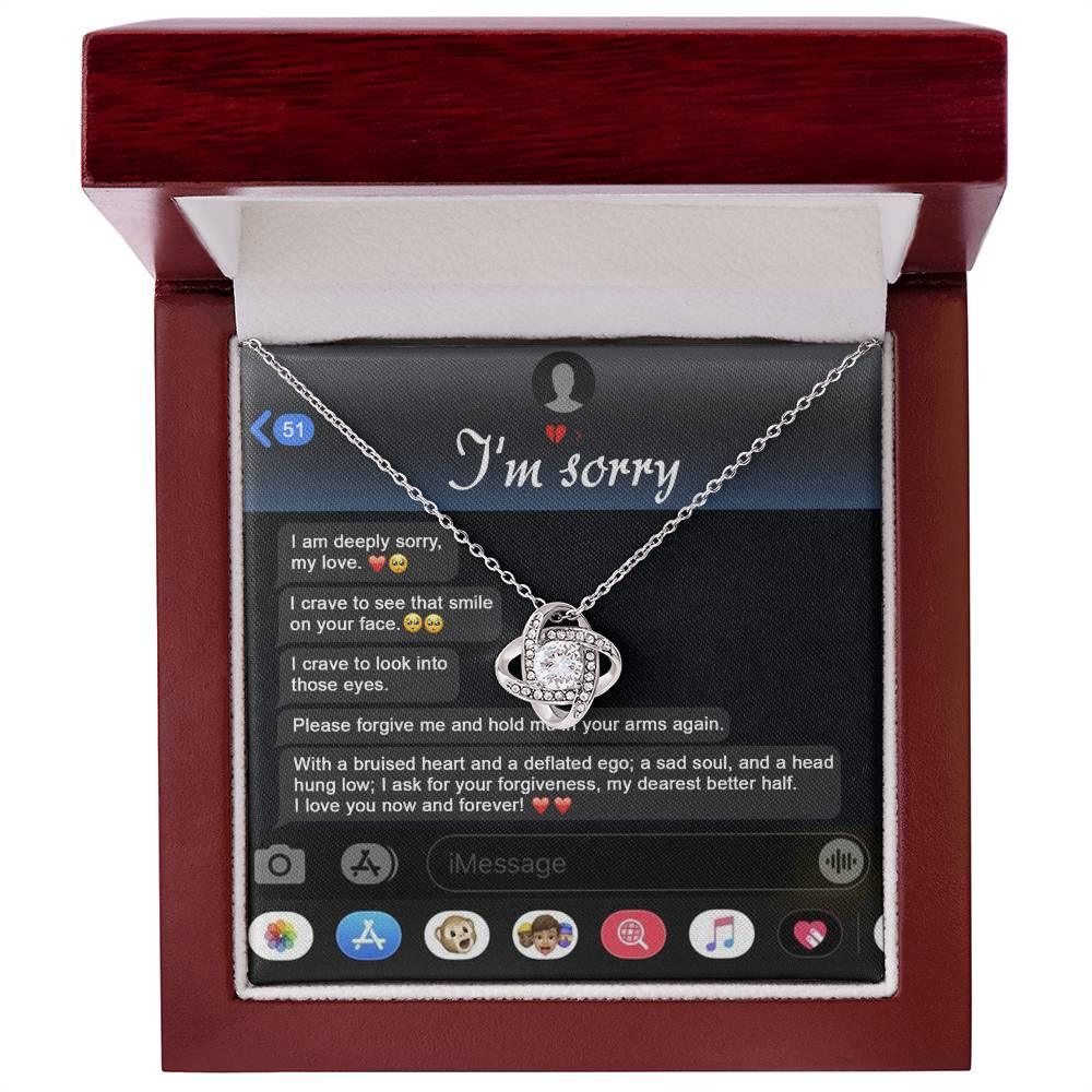 Gift for Girlfriend, Wife - Sorry, Rebuild Our Connection - Love Knot Pendant Necklace - Mallard Moon Gift Shop