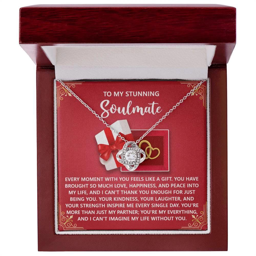 Romantic Anniversary, Valentine's Day Gift for Soulmate, Wife, Girlfriend - Feels Like A Gift - Love Knot Pendant Necklace