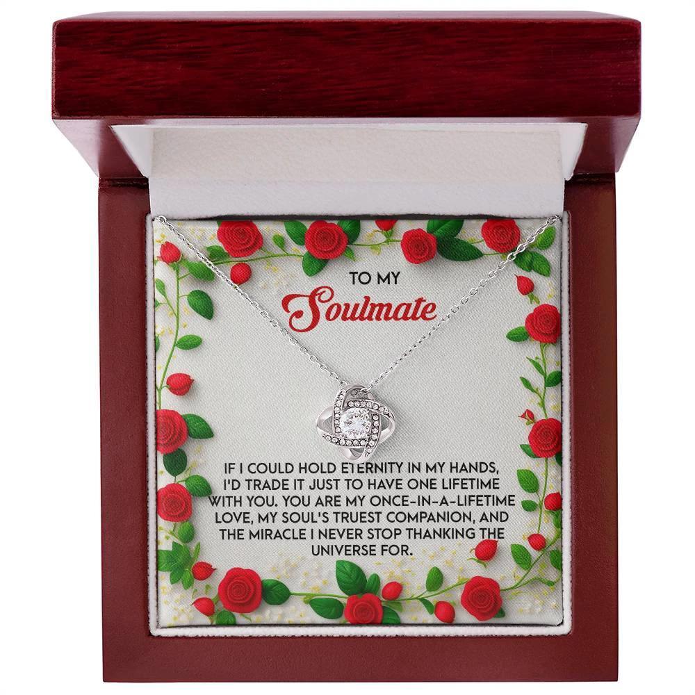 Romantic Anniversary, Valentine's Day Gift for Soulmate, Wife, Girlfriend - One Lifetime - Love Knot Pendant Necklace