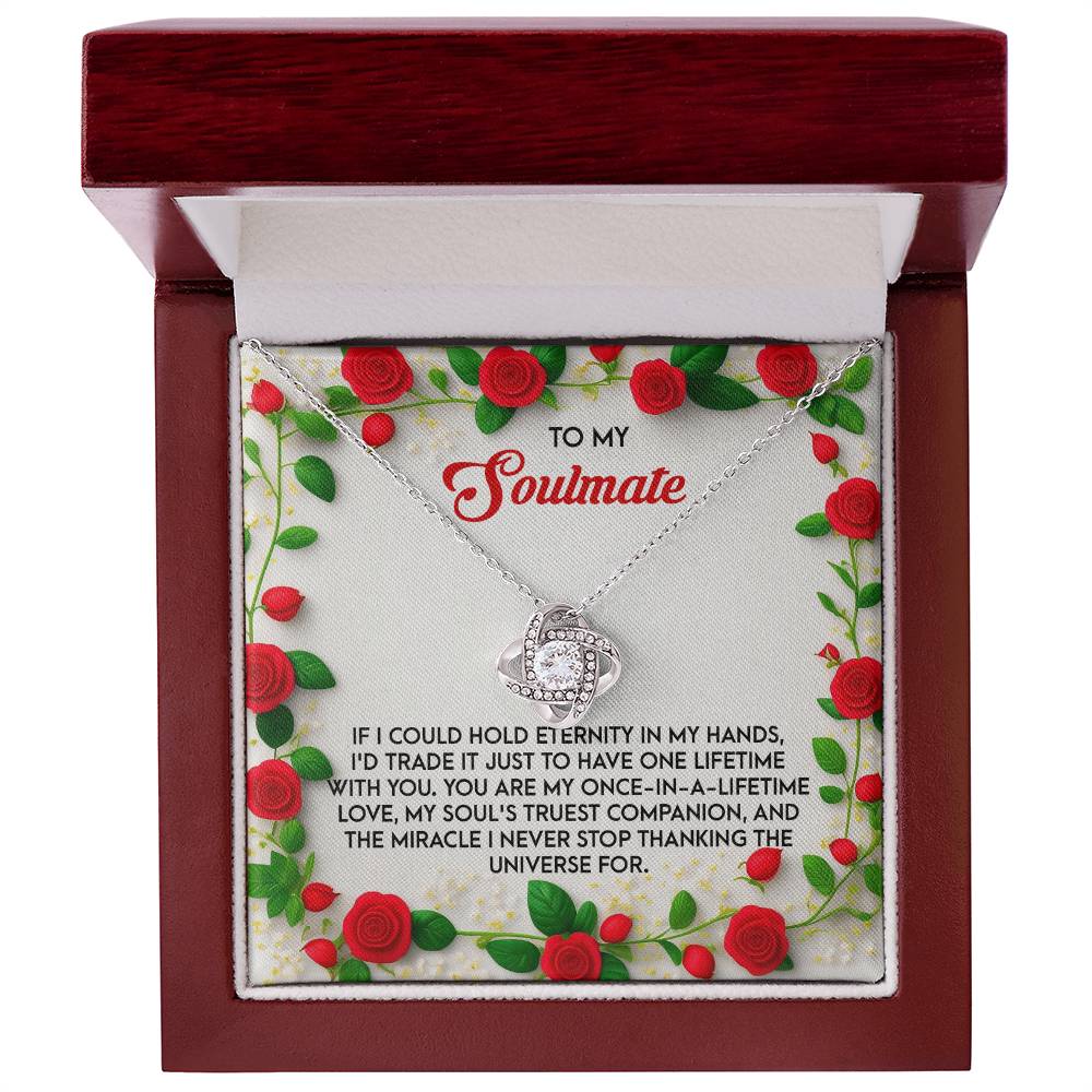 Romantic Anniversary, Valentine's Day Gift for Soulmate, Wife, Girlfriend - One Lifetime - Love Knot Pendant Necklace - Mallard Moon Gift Shop