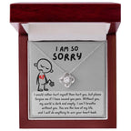 Apology Gift for Girlfriend, Wife, Soulmate - Sorry, Dark And Empty - Love Knot Pendant Necklace