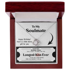 Soulmate Birthday Love Knot Necklace – Longest Kiss Ever Message Card | Romantic Gift for Wife or Girlfriend