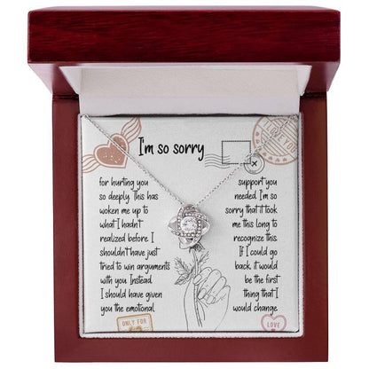 Apology Gift for Girlfriend, Wife, Soulmate, Emotional Support - Love Knot Pendant Necklace - Mallard Moon Gift Shop