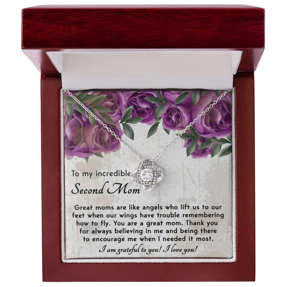 Bonus Mom Gift I am Grateful For You Love Knot Necklace