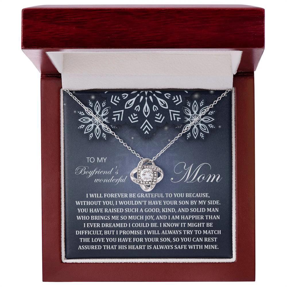 Gift for Boyfriend's Mom - By My Side - Love Knot Pendant Necklace