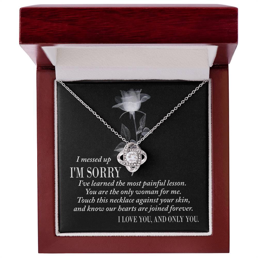Apology Gift for Girlfriend, Wife, Soulmate - Sorry, Painful Lesson - Love Knot Pendant Necklace - Mallard Moon Gift Shop