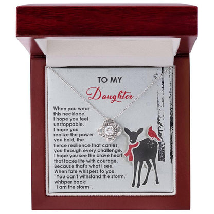Gift for Daughter - Every Challenge - Love Knot Pendant Necklace - Mallard Moon Gift Shop