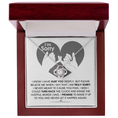 Apology Gift for Girlfriend, Wife, Soulmate - Sorry, Hurtful Words - Love Knot Pendant Necklace - Mallard Moon Gift Shop