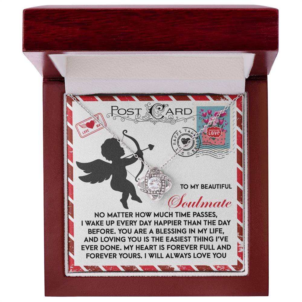 To My Beautiful Soulmate Love Knot Necklace – A Heartwarming Valentine’s Day Gift to Express Eternal Love - Mallard Moon Gift Shop