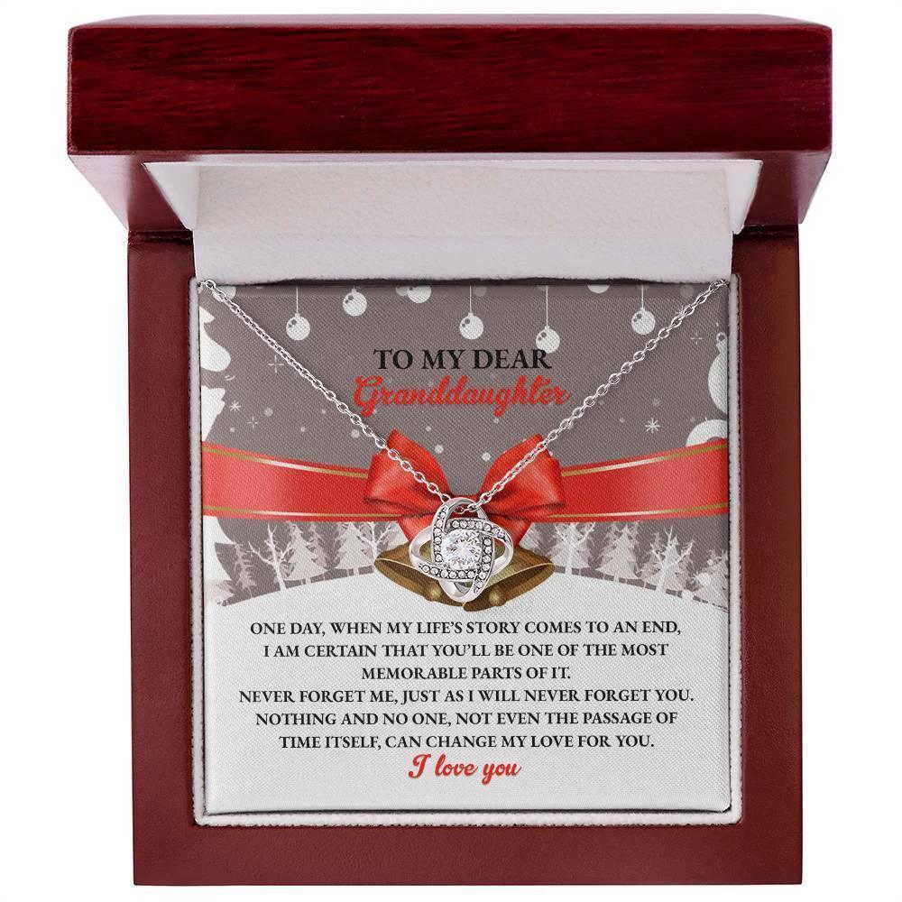 Gift for Granddaughter - Most Memorable Parts of My Life Story - Love Knot Pendant Necklace