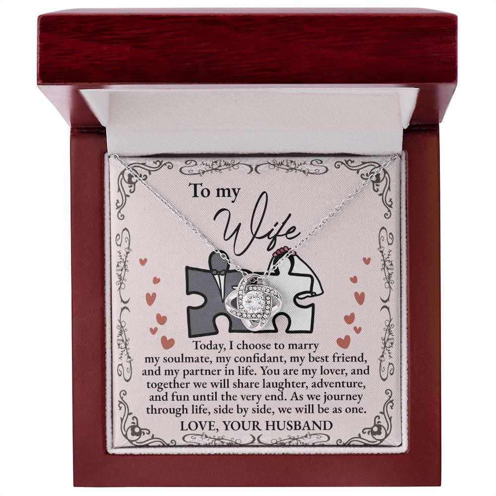 Wife Wedding Day Gift We Will Be As One Love Knot Pendant Necklace - Mallard Moon Gift Shop