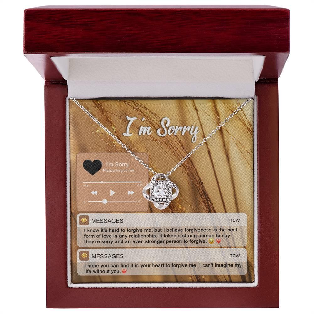 Gift for Girlfriend, Wife - Sorry, Person To Forgive - Love Knot Pendant Necklace - Mallard Moon Gift Shop