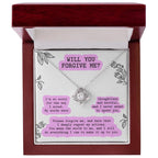 Apology Gift for Girlfriend, Wife, Soulmate - Sorry, Never Meant To Upset You - Love Knot Pendant Necklace