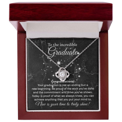 Daughter Graduation Milestone Gift You Can Achieve Anything Love Knot Pendant Necklace - Mallard Moon Gift Shop