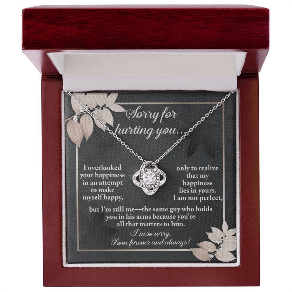 Gift for Girlfriend, Wife - Sorry, Lies In Yours - Love Knot Pendant Necklace - Mallard Moon Gift Shop