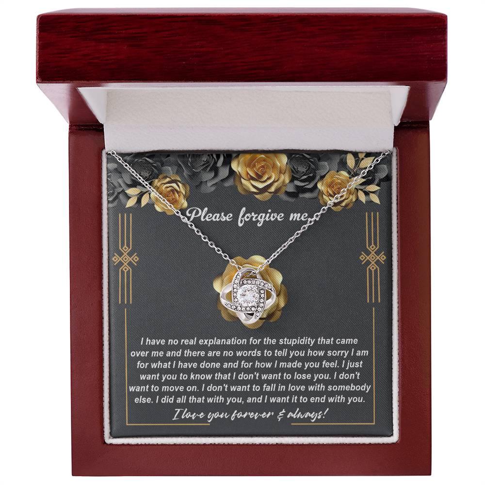 Gift for Girlfriend, Wife - Sorry, End With You - Love Knot Pendant Necklace - Mallard Moon Gift Shop