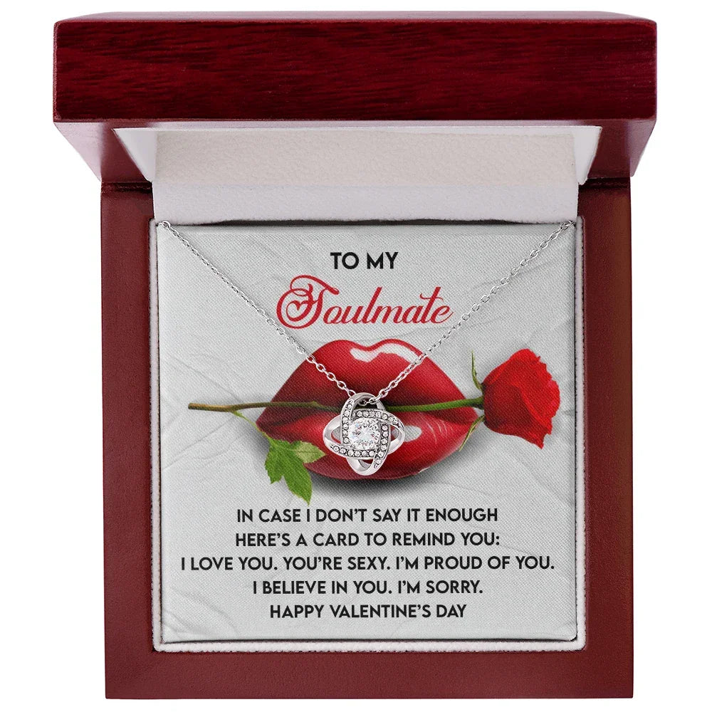 To My Soulmate Love Knot Pendant - Romantic Gift She'll Treasure