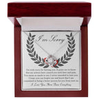 Apology Gift for Girlfriend, Wife, Soulmate - Sorry, From Now On - Love Knot Pendant Necklace