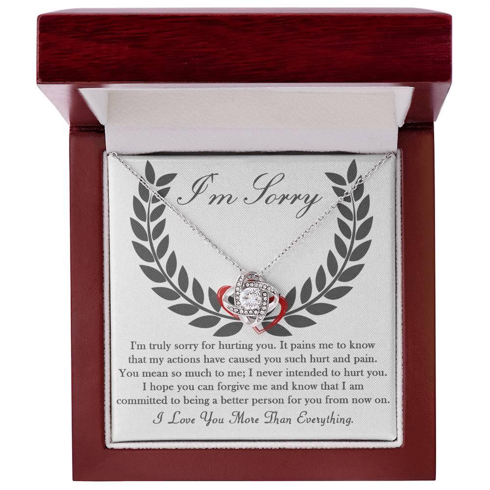 Apology Gift for Girlfriend, Wife, Soulmate - Sorry, From Now On - Love Knot Pendant Necklace - Mallard Moon Gift Shop