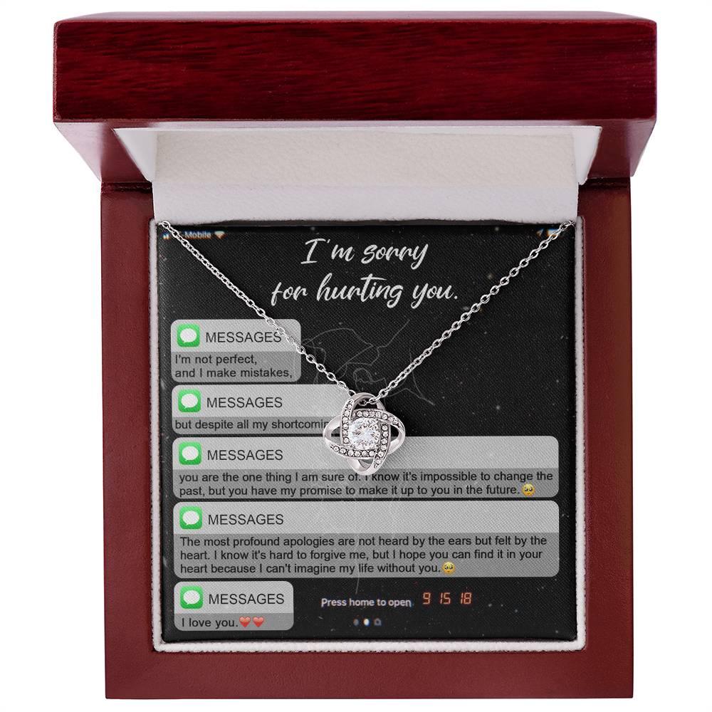 Gift for Girlfriend, Wife - Sorry, Life Without You - Love Knot Pendant Necklace - Mallard Moon Gift Shop