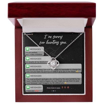 Gift for Girlfriend, Wife - Sorry, Life Without You - Love Knot Pendant Necklace - Mallard Moon Gift Shop