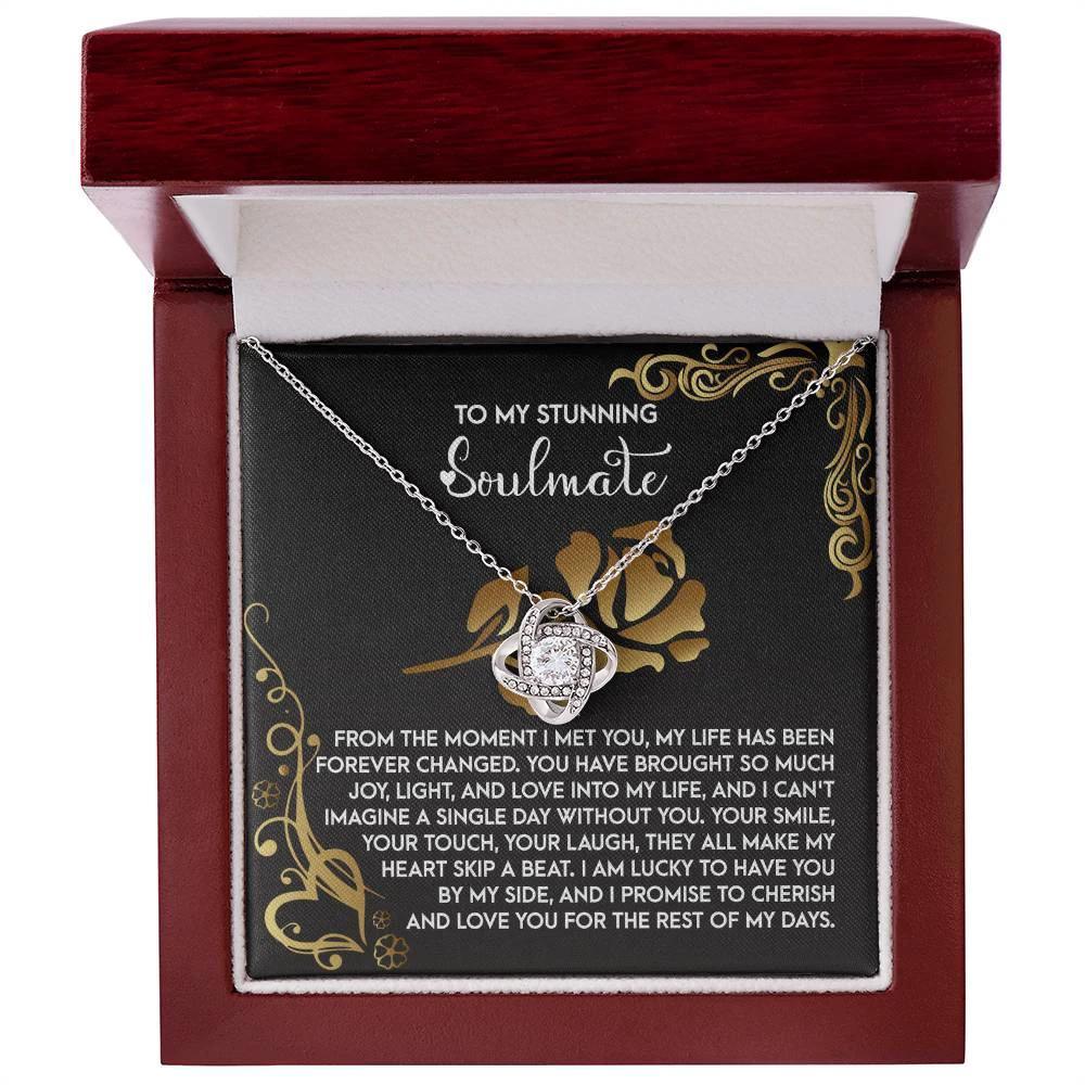 To My Stunning Soulmate - Love Knot Necklace – A Romantic Gift to Celebrate Joy, Love, and Forever Devotion