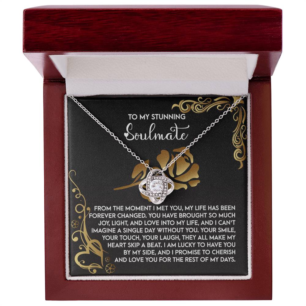 To My Stunning Soulmate - Love Knot Necklace – A Romantic Gift to Celebrate Joy, Love, and Forever Devotion - Mallard Moon Gift Shop
