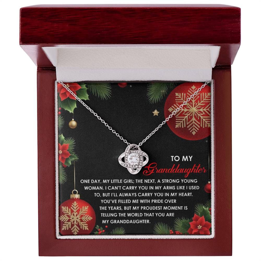 Gift for Granddaughter - Proudest Moment - Love Knot Pendant Necklace - Mallard Moon Gift Shop