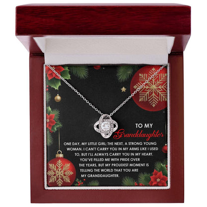 Gift for Granddaughter - Proudest Moment - Love Knot Pendant Necklace - Mallard Moon Gift Shop