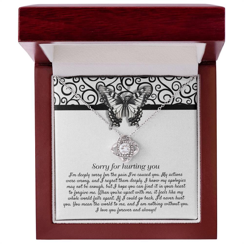 Apology Gift - Sorry for Hurting You - I am Nothing Without You - Love Knot Pendant Necklace - Mallard Moon Gift Shop