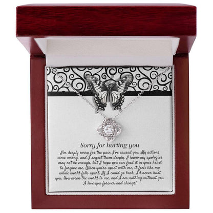 Apology Gift - Sorry for Hurting You - I am Nothing Without You - Love Knot Pendant Necklace - Mallard Moon Gift Shop
