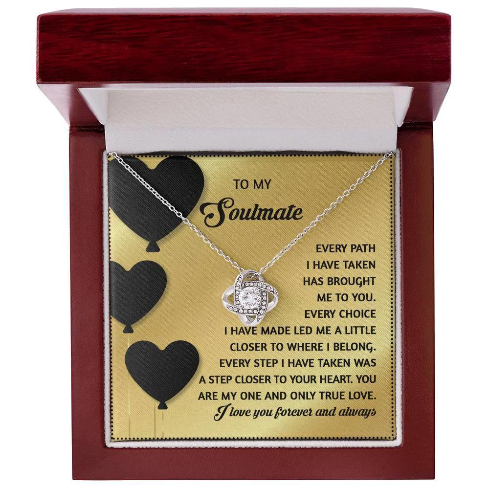 Gift for Soulmate - A Step Closer - Love Knot Pendant Necklace - A Romantic Valentine’s Gift for Your One True Love