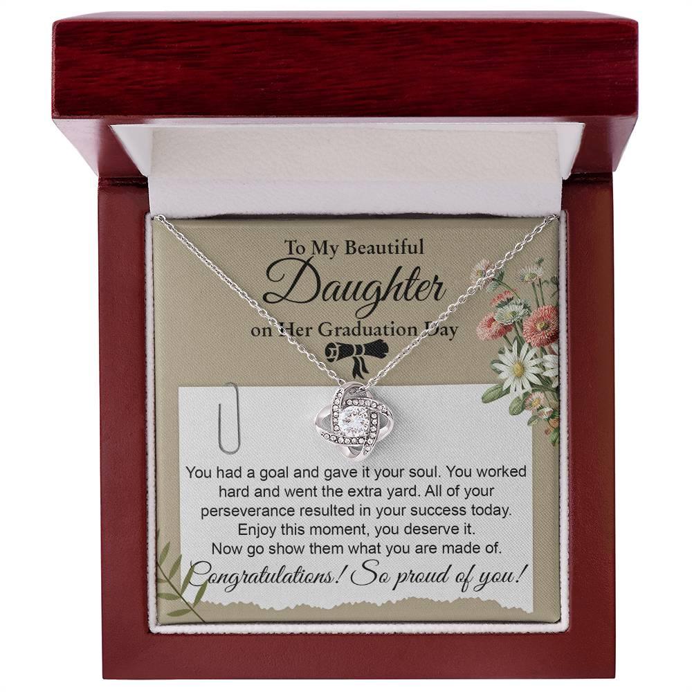 Daughter Graduation Necklace - Congratulations I am Proud of You Class of 2024 - Mallard Moon Gift Shop