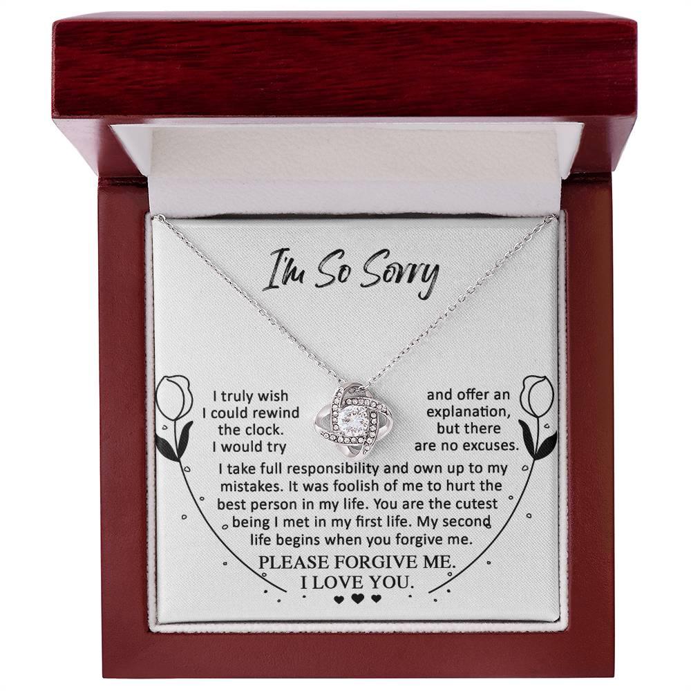 Apology Gift for Girlfriend, Wife, Soulmate - Sorry, My First Life - Love Knot Pendant Necklace - Mallard Moon Gift Shop