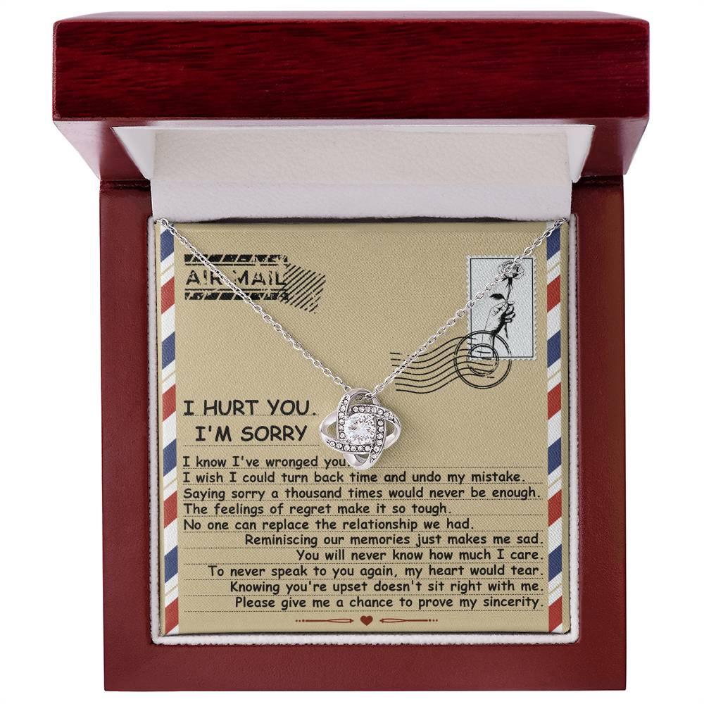 Apology Gift for Girlfriend, Wife, Soulmate - Sorry, Makes Me Sad - Love Knot Pendant Necklace - Mallard Moon Gift Shop